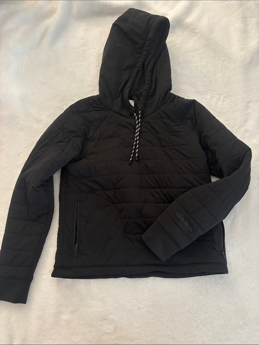 lululemon athletica Black Quilted Hooded Pullover